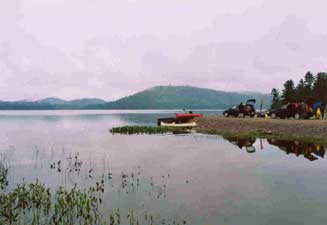 This is the put-in at Achray on Grand Lake. Looks just like Scotland in the wet...