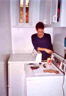 Steve at his new job: Rachel's handyman